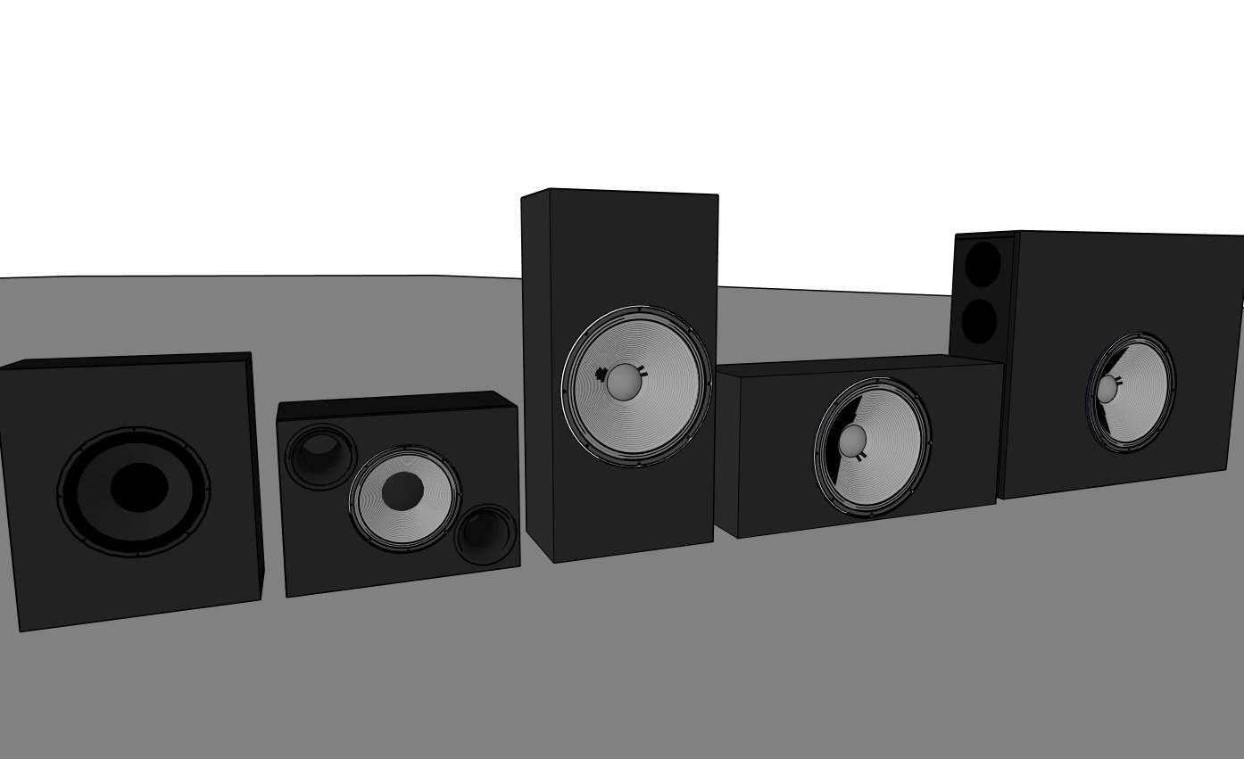 Das P.C.C Subwoofer-Portfolio als Skizze